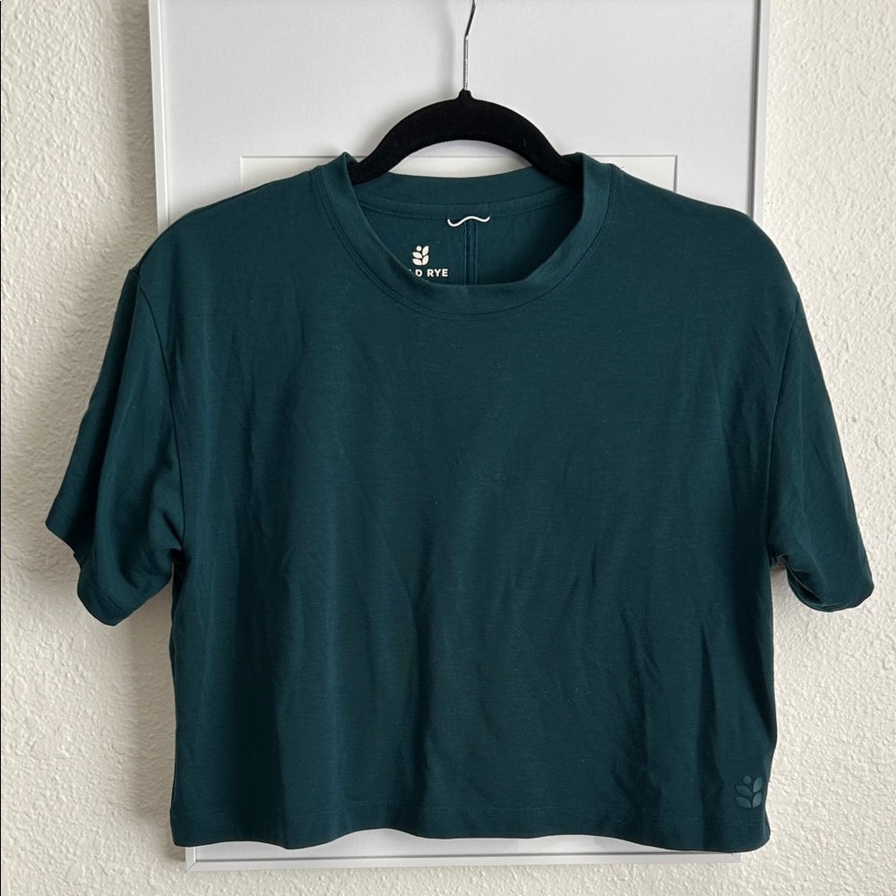 Wild Rye Cropped Crewneck Tee - Deep Teal